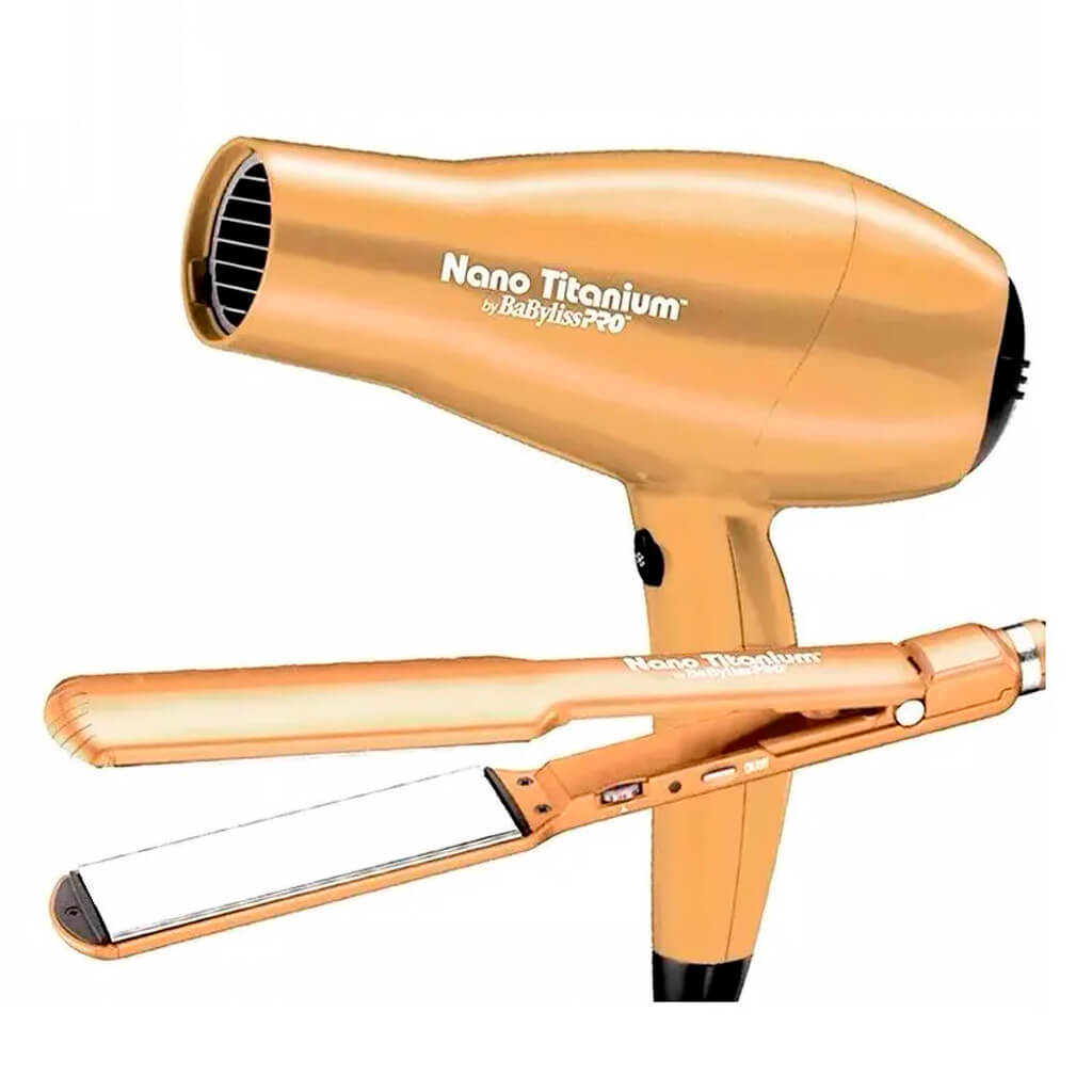 Set Plancha + Secador Babyliss Pro Gold Edition