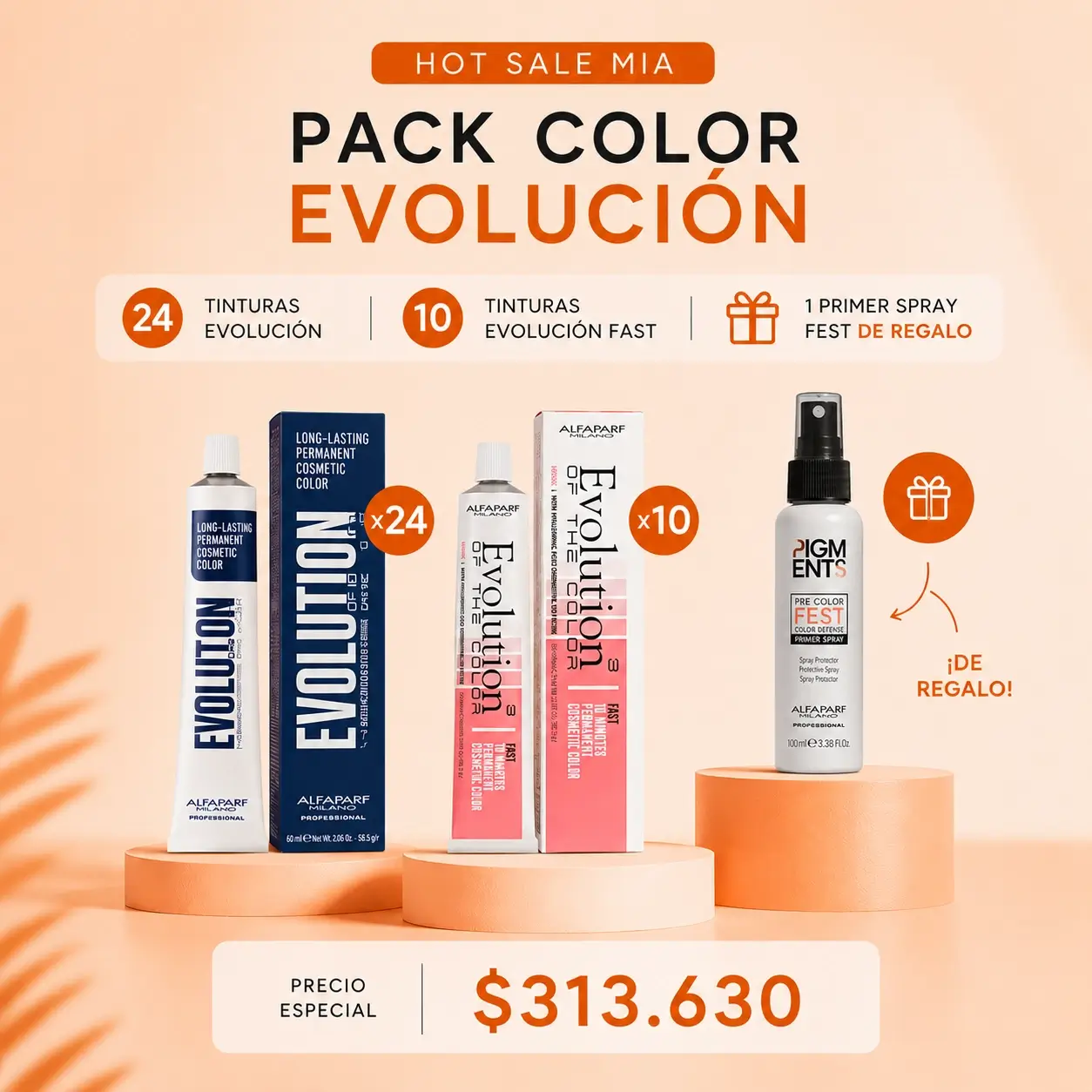 Promo Alfaparf 24 Colores + 10 Un Evolution Fast De Regalo + 1 Primer Spray Fast 150Ml