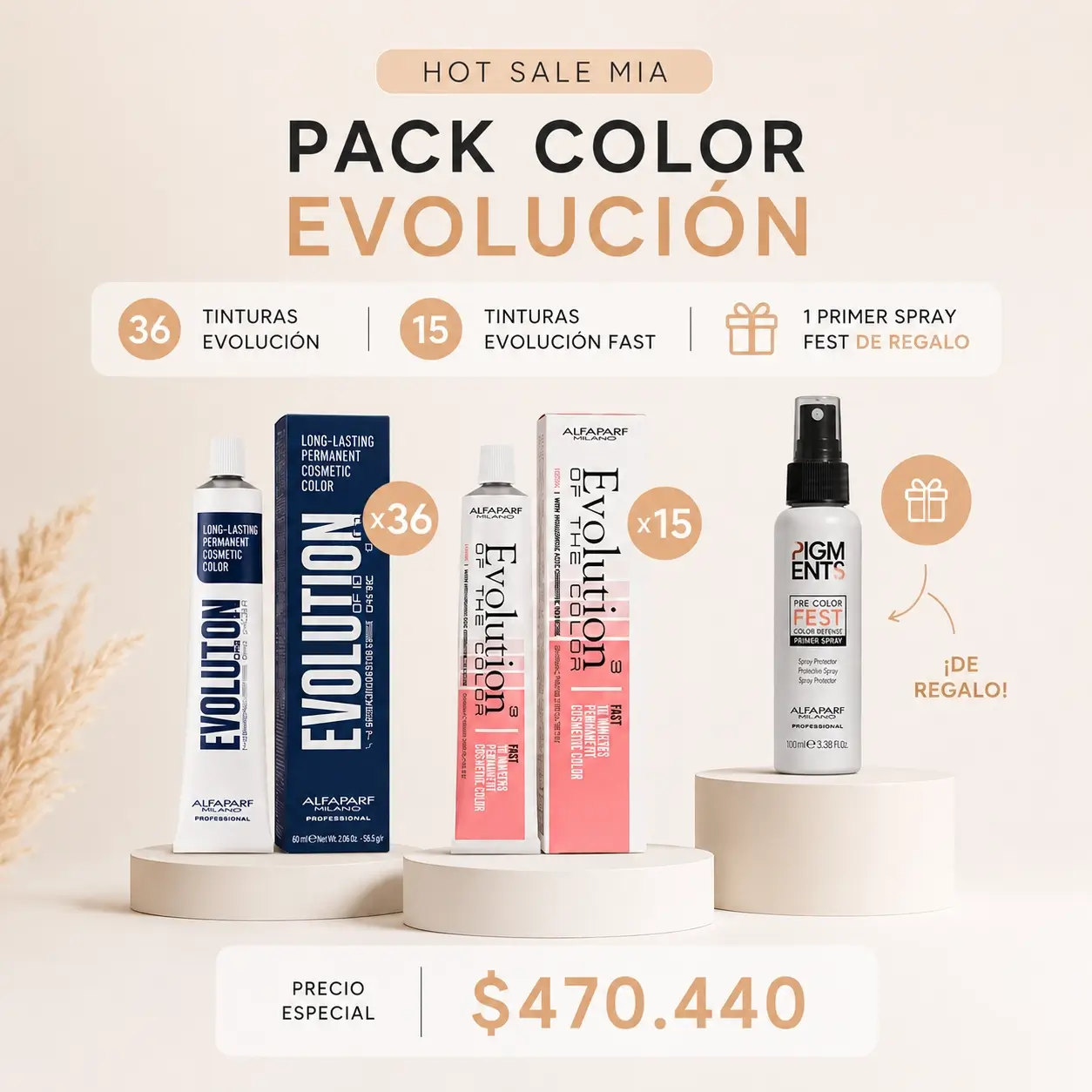 Promo Alfaparf 36 Colores + 12 Un Evolution Fast De Regalo + 1 Primer Spray Fast 150Ml