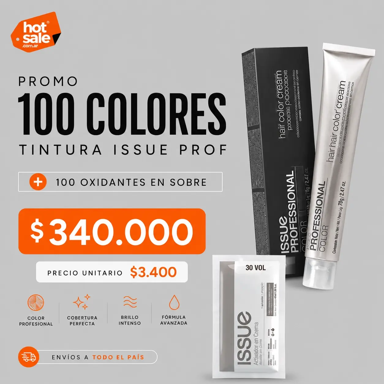 Promo Issue Profesional 100 Unidades + 100 Oxidante En Sobre