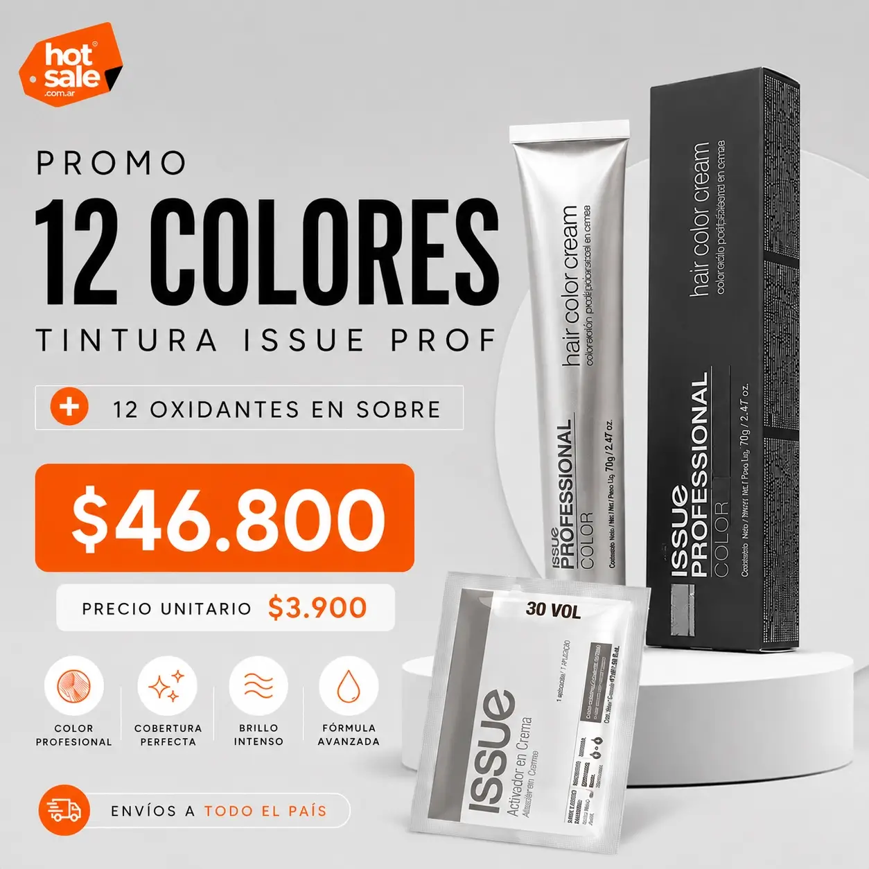 Promo Issue Profesional 12 Unidades + 12 Oxidante En Sobre