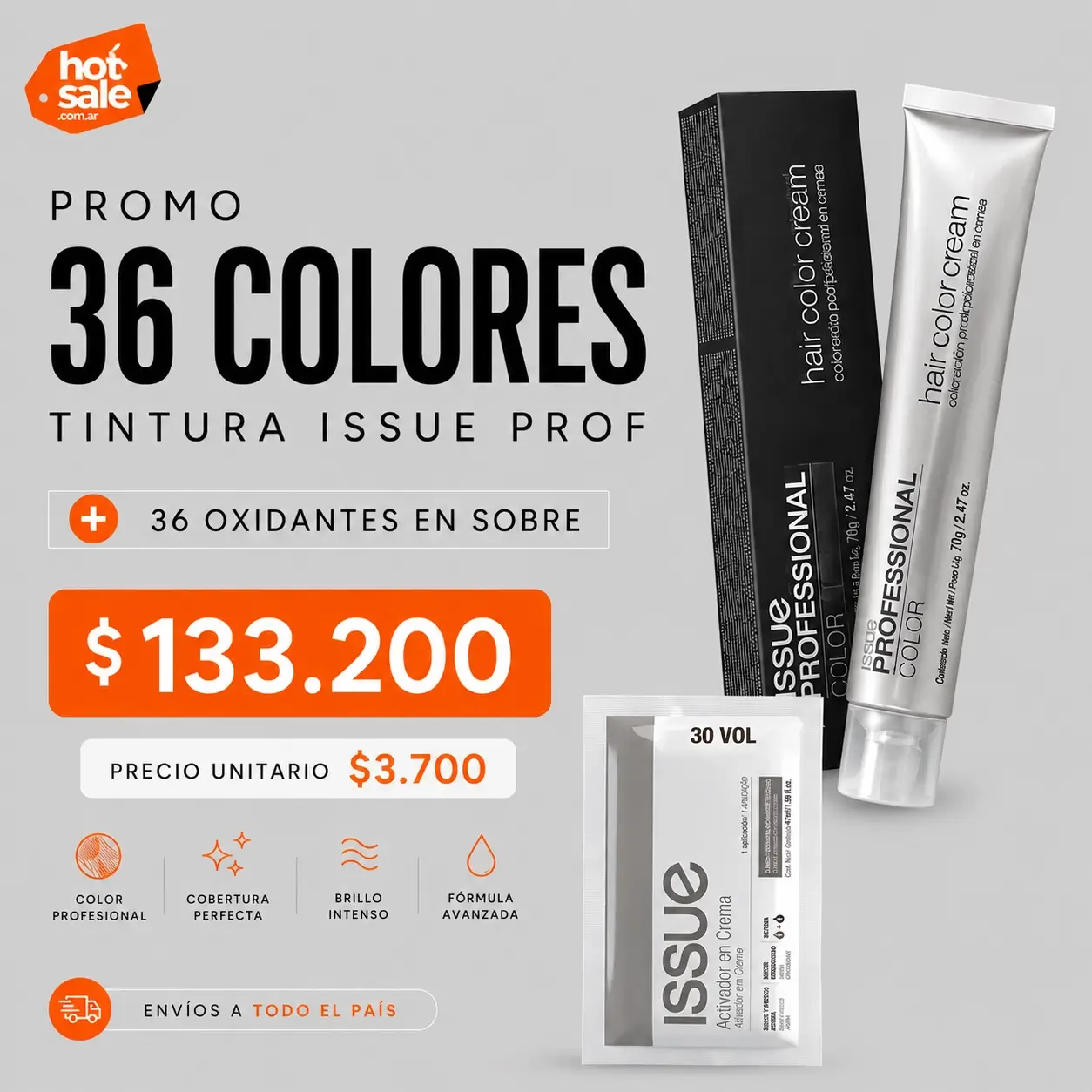 Promo Issue Profesional 36 Unidades + 36 Oxidante En Sobre
