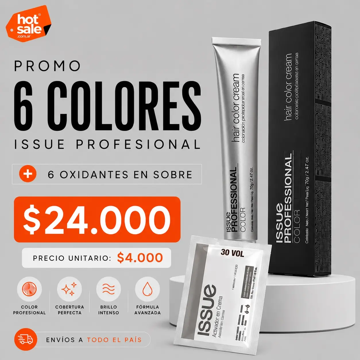 Promo Issue Profesional 6 Unidades + 6 Oxidante En Sobre